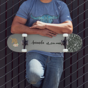 Skate unicórnio da glitter hepática