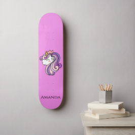 Skate unicórnio rosa