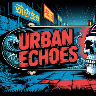 Skate Urbano Ecos Neon Ukiyo-E Grafite Art