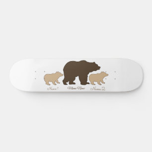 Skate Ursa Mãe Personalizada Com 2 Nomes de Filhos Prese