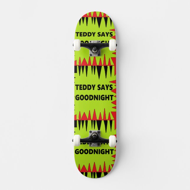 Skate Ursinho diz verde-boa-noite com palavras de logoti (Frente)