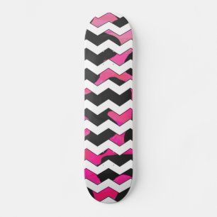 Skate Vaca Chevron Rosa e Preta