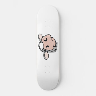Skate vaca de desenho animado preto branco rosa beijo ci