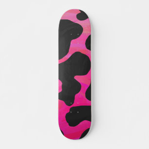 Skate Vaca Impressão Rosa Choque e Preto