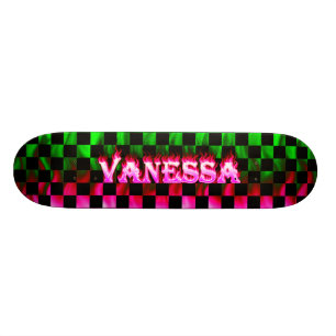 Skate Vanessa skate, fogo rosa e chamas