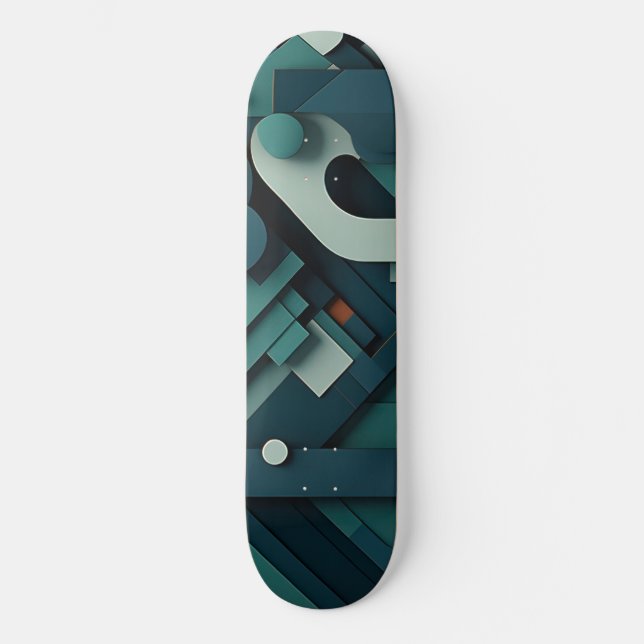 Skate Várias formas verdes em camadas (Frente)