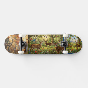 Skate Veado de Cauda Branca Floresta Fauna Colagem Caç