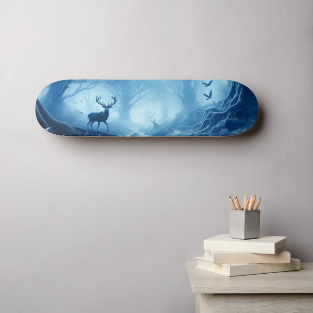 Skate Veado na Floresta Negra de Azul (Arte de parede (Horz))