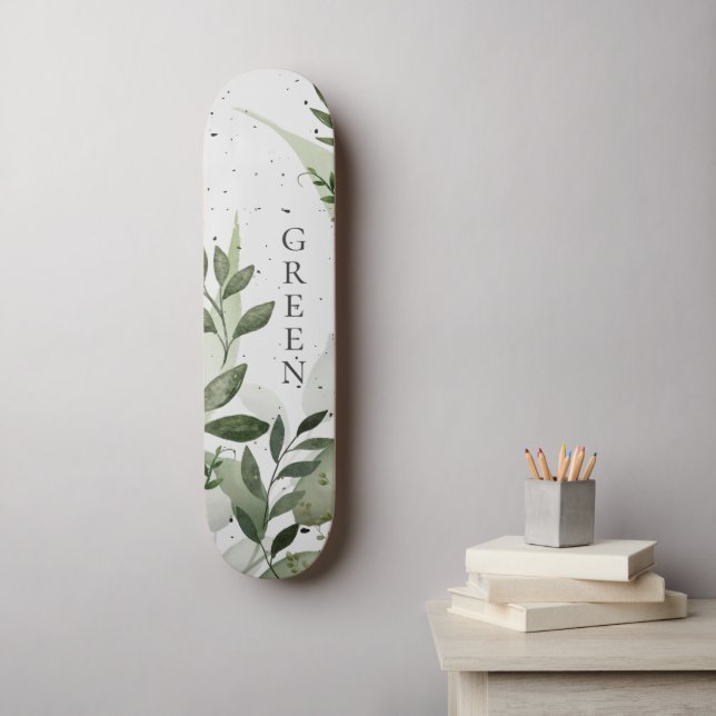 Skate Vegetação, Concreto, Seu Texto, Verde Cinza (Arte de parede)