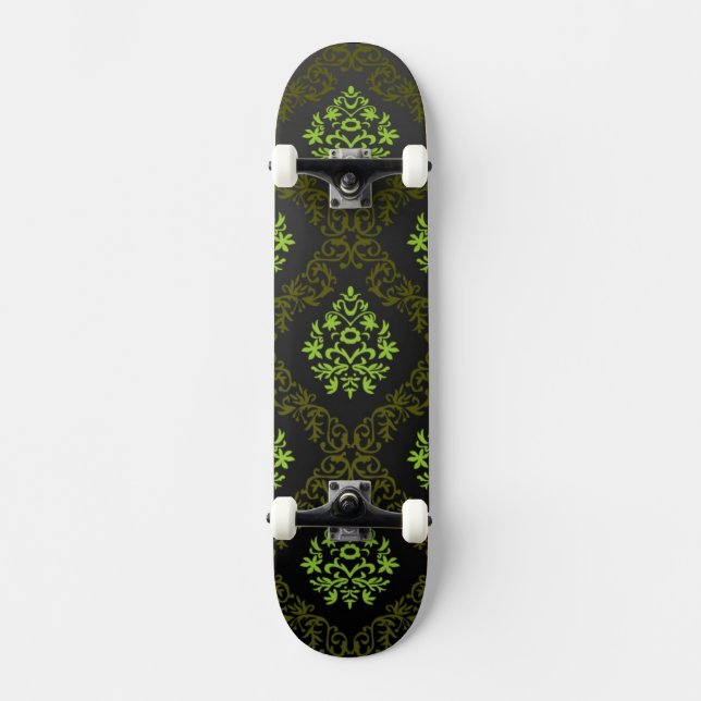 Skate Verde floral do papel de parede (Frente)