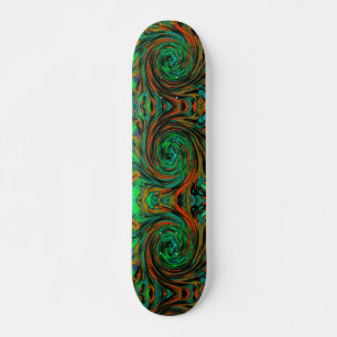 Skate Verde limão e Grelha de Abstrato Laranja