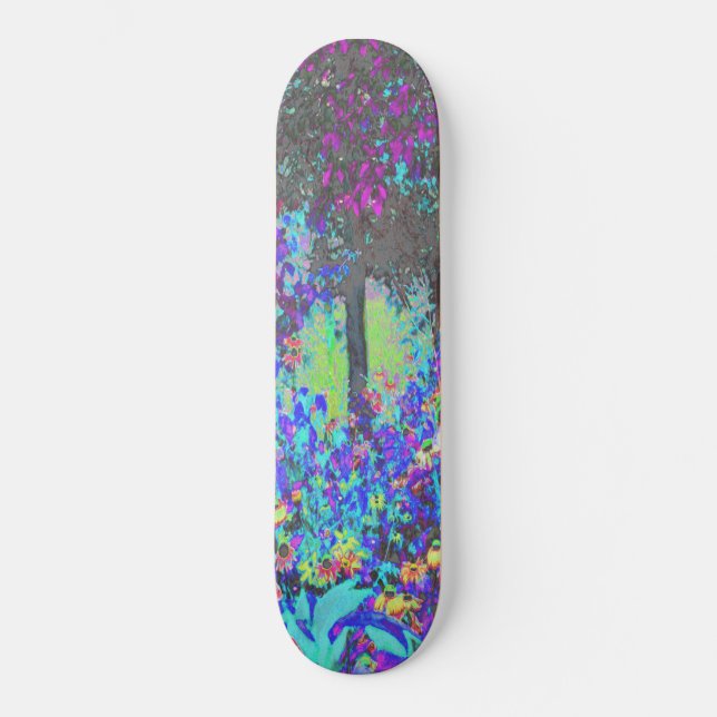 Skate Verde limão Trippy e Jardim Roxo (Frente)