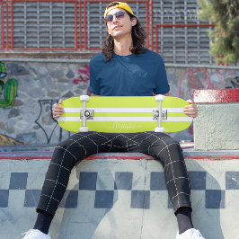 Skate Verde limão White Racing Stripes Monogramas Legal