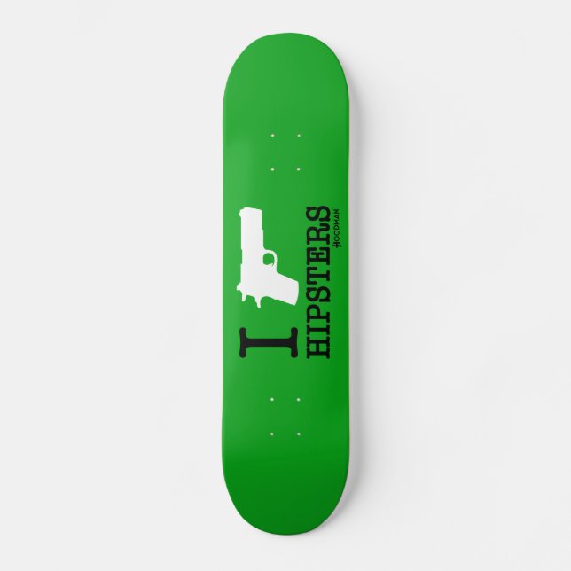 Skate Verde nos hipsteres de Hoodman "eu disparo" (Frente)
