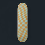 Skate Verificação da placa de verificação de tonalidade<br><div class="desc">Padrão verificado - verificação distorcida em verde de menta e mostarda / tabuleiro de checagem ondulado e distorcido.</div>