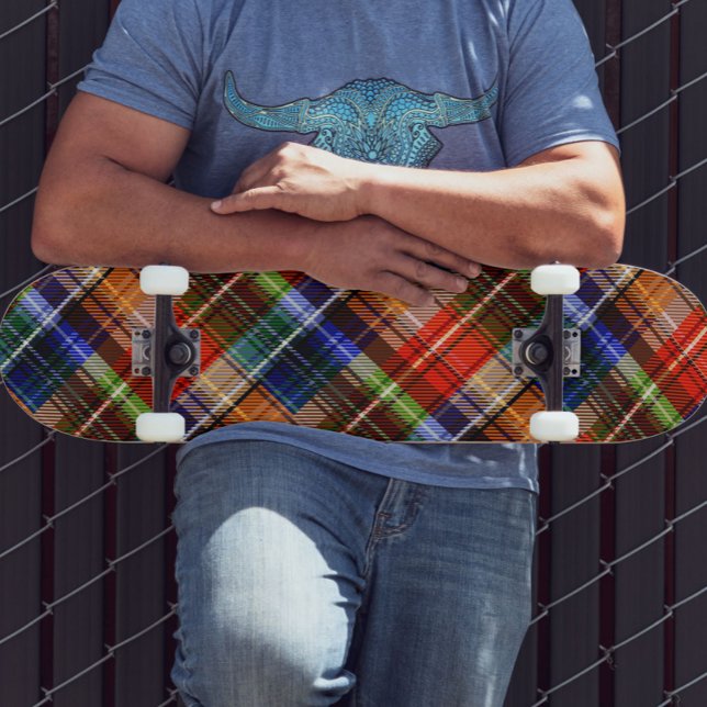 Skate Vermelho Azul Verde Amarelo Xadrez Tartan Desenho  (Criador carregado)