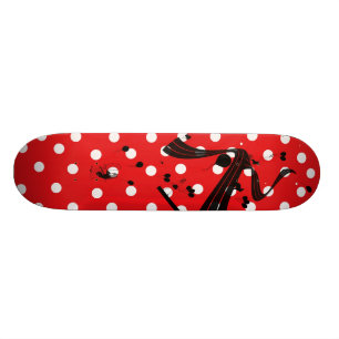 Skate vermelho & branco dos comp(s) das bolinhas