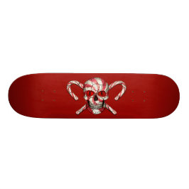 Skate vermelho do crânio do açúcar de bastão dos