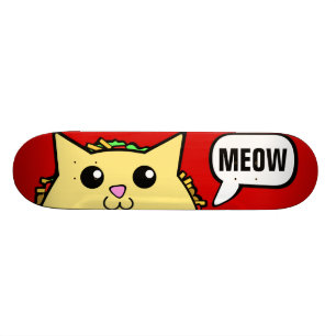 Skate Vermelho do Meow do gato do Taco
