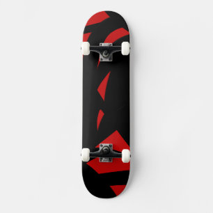 Skate Vermelho e Preto Contemporâneos