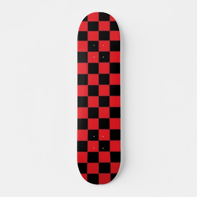 Skate vermelho e preto de Checkerd (Frente)
