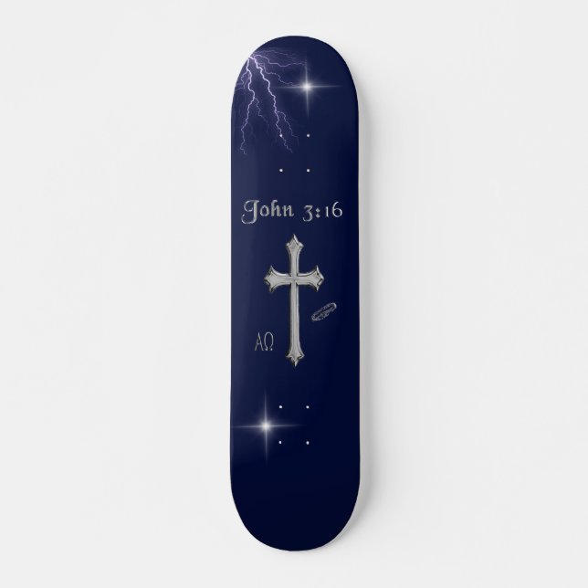 Skate versículo bíblico João 3:16 (Frente)