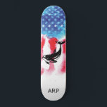 Skate *~* Vet Militar DOPHIN Red White Flag<br><div class="desc">*Energeticamente Avançado / imbui a silhueta COSMIC DOLPHIN na bandeira americana * Bandeira Patriótica Americana com uma silhueta COSMIC DOLPHIN . . Este design apresenta a bandeira americana Flag American também conhecida como Velha Glória e Estrelas e Stripes. Esta design de Bandeira Americana de Aquarela inclui as cores Vermelho Azul...</div>