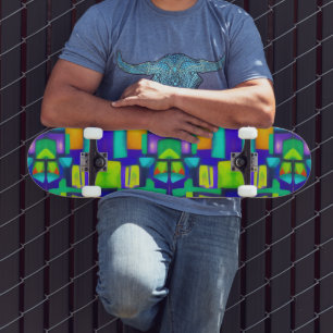 Skate Vibrações Elétricas Sonhos Arte Abstrata Vintage E