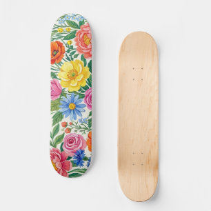 Skate Vibrant Wildflower Meadow Botanical Garden Print