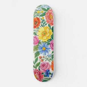 Skate Vibrant Wildflower Meadow Botanical Garden Print