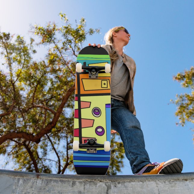 Skate Vida Submarina Laranja Amarelo Azul Verde  (Ao ar livre 1)