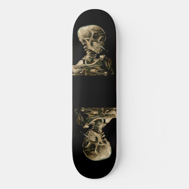Skate Vincent van Gogh - Crânio com cigarro queimado (Frente)