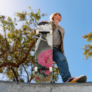 Skate Vintage Elegance in Motion: Bluechat & Peony