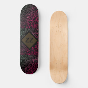 Skate vintage floral Natureza monograma personalização