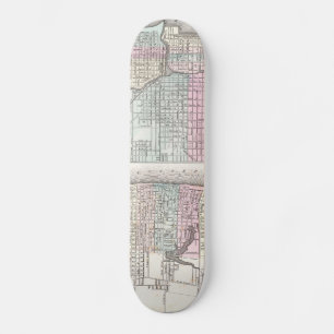Skate Vintage Map of Chicago and Rua Louis (1855)