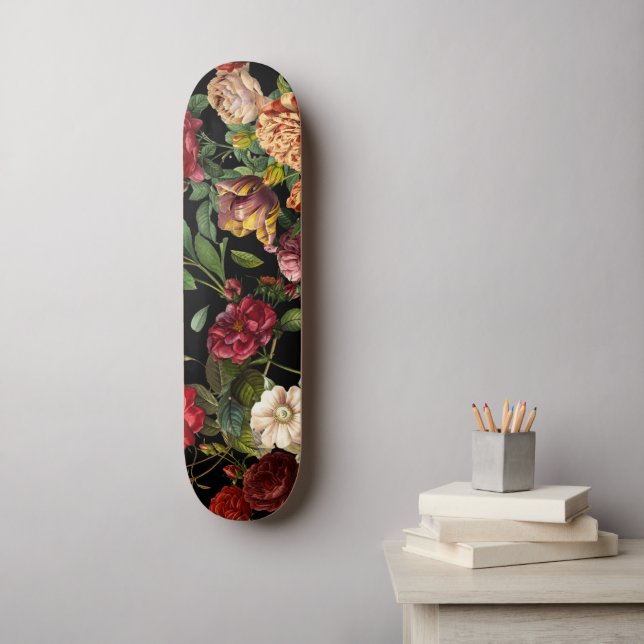 Skate Vintage night floral garden pattern  (Arte de parede)