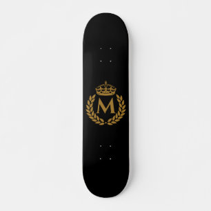 Skate Vintage ouro real nome da coroa inicial negra