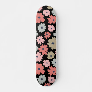 Skate Vintagem Colorida da Flor de Padrão