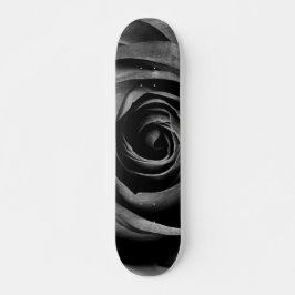 Skate Vintagem Floral Decorativa de Flor Rosa Preta