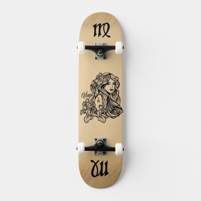 Skate Virgo Zodiac Antiquado (Frente)