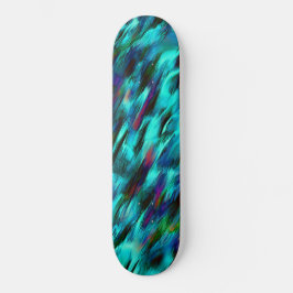 Skate Vistoso manchado de azul a ciano, manchas avermelh