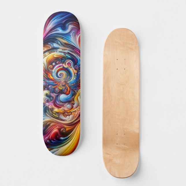 Skate Vórtice de Cores Dinâmicas (Frente)