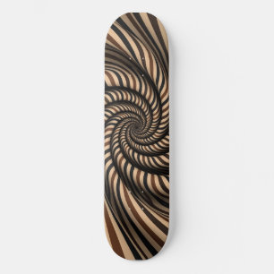 Skate Vórtice Espiral Listrado Marrom - Ilusão Óptica 3D