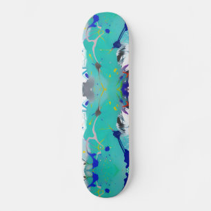 Skate Vozes de gatinho abstrato aqua fuchsia indigo colo