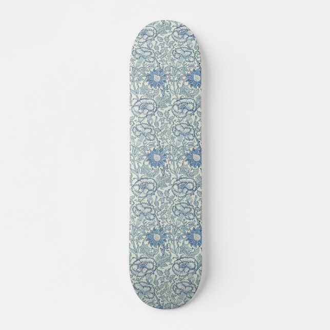 Skate William Morris Belo padrão floral, azul,rosa (Frente)