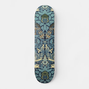 Skate William Morris Desenho Tecido de Pavão e Dragão