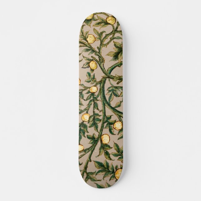 Skate William Morris Floral Frutas Jardim Flor Clássico (Frente)