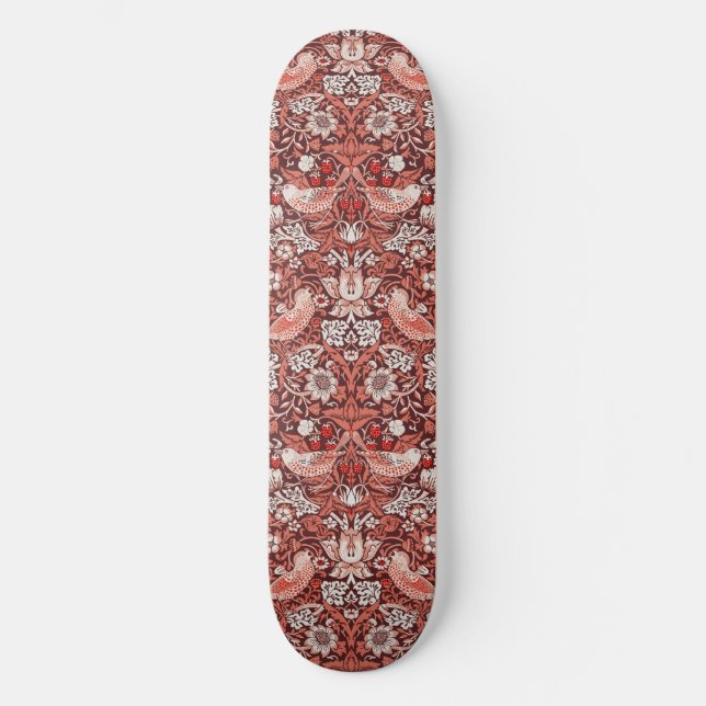 Skate William Morris Morango Ladrão Terracota Pássaro (Frente)