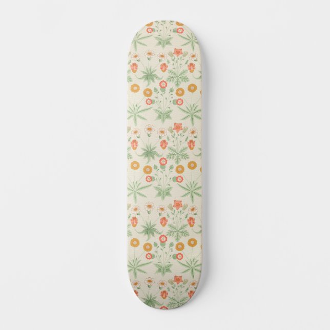 Skate William Morris Orange, Pink & Green Daisy Pattern (Frente)