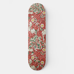 Skate William Morris Seaweed Vermelhos Antigos Flores
